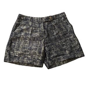 Coquille Anthropologie navy blue and gold cuffed shorts size 4